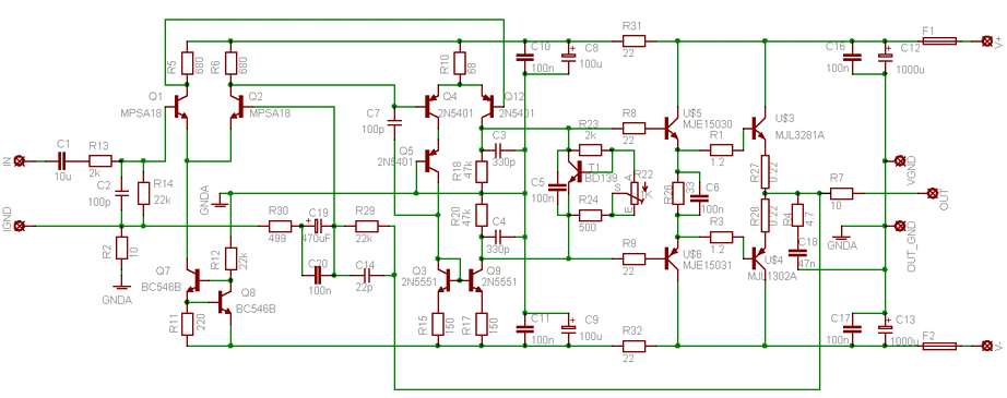 High Power Amplifier Eaglr Schematic - R3132 47ohms C14 10pf - High Power Amplifier Eaglr Schematic